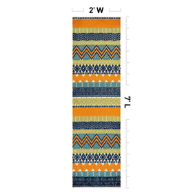 Rugshop Marbella pattern detail reveals chic boho stripe for modern spaces.