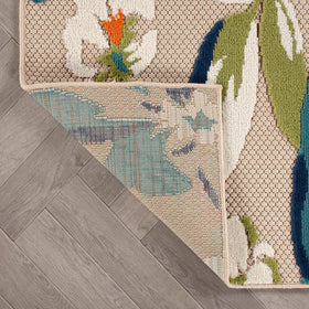 Rugshop Multi Bergamo floral entryway rug welcomes guests and resists wear.