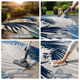 Rugshop Lucca indoor-outdoor rug resists fading and stains.