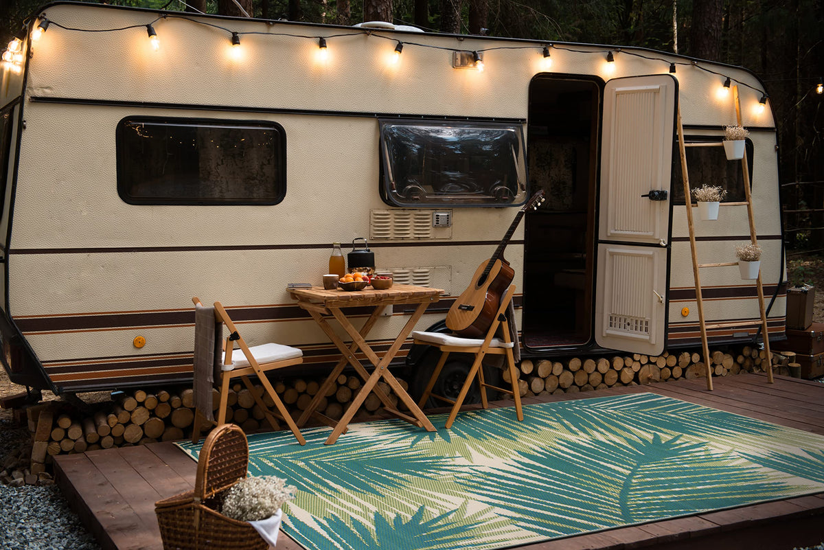 Rugshop portable outdoor mat for picnics, camping, and beach trips.