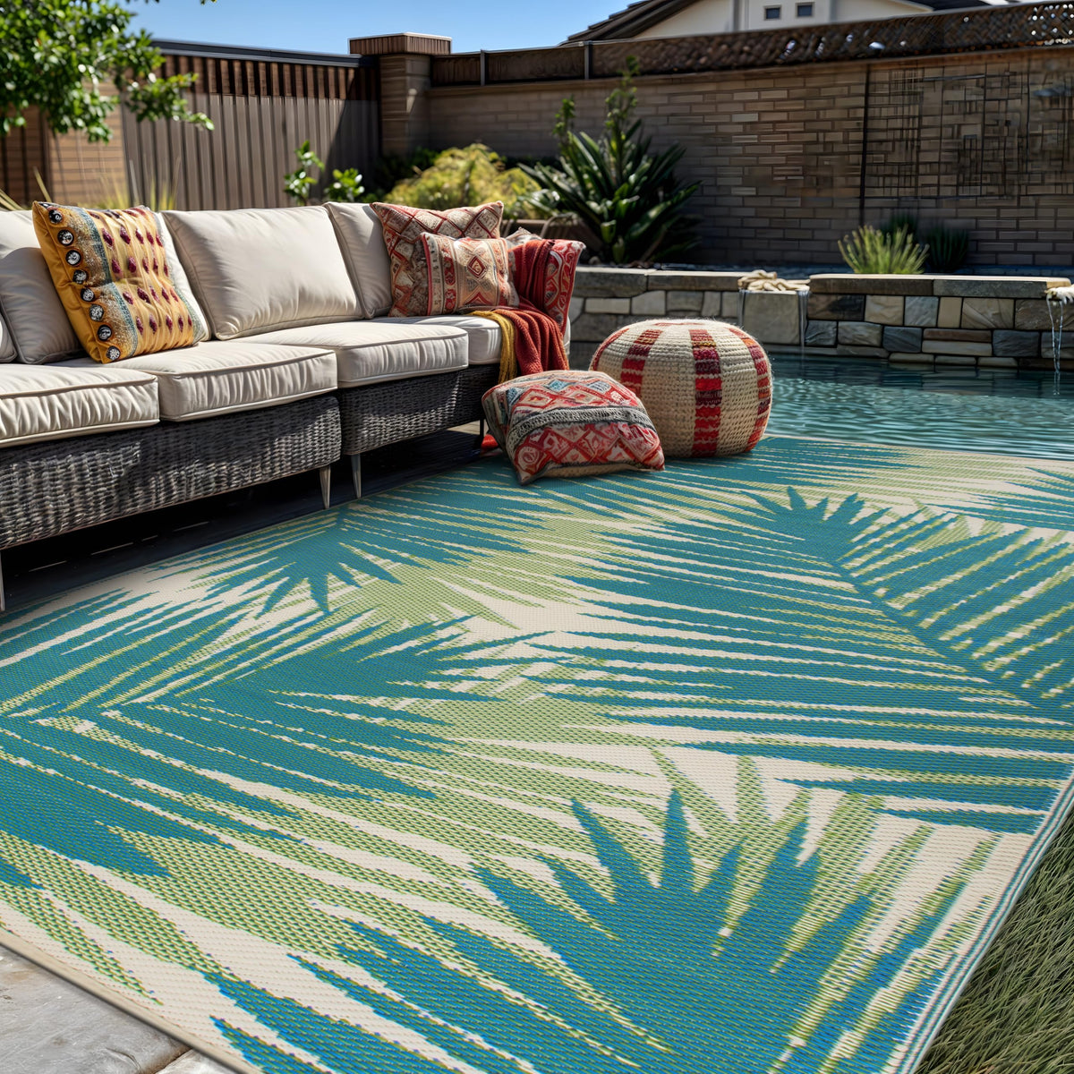 Rugshop tropical floral reversible design offers two looks in one rug