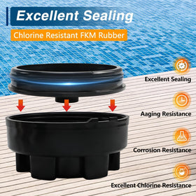RUHUALIFE O-ring included provides chlorine-resistant sealing for long-lasting performance.