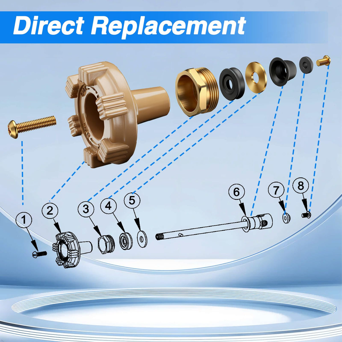 RUHUALIFE copper packing nut for a tight, lasting seal