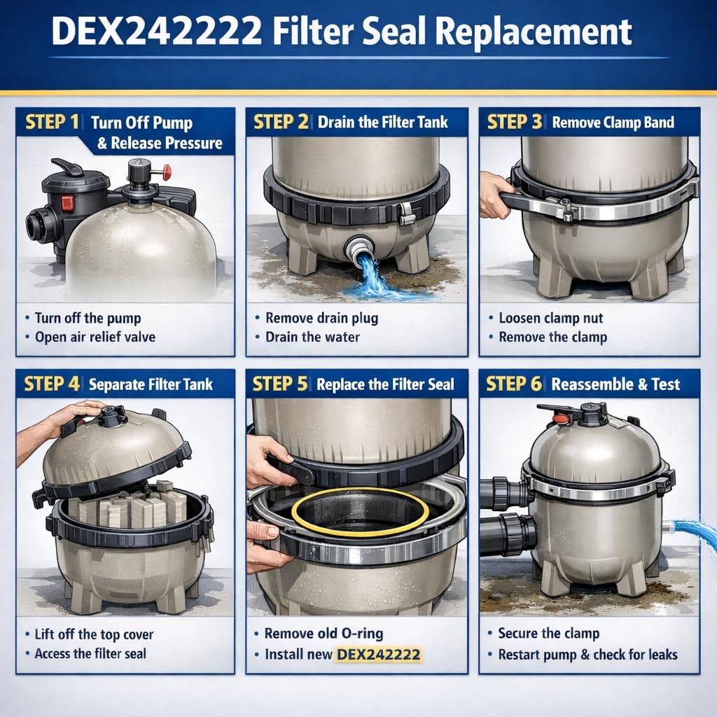 RUHUALIFE seal on filter housing demonstrates airtight seal.