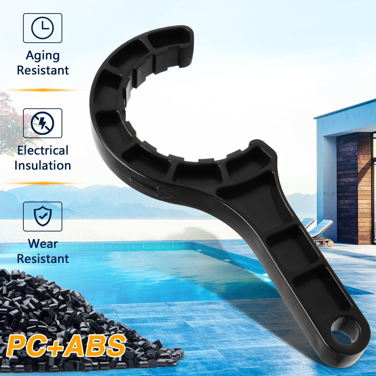 Reinforced handle design increases leverage when loosening stubborn joints.