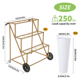 Ruifabo flower bar stand with big wheels for easy transport at events