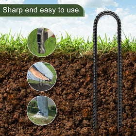RUIJOROO robust stakes secure artificial grass and outdoor decor without wobble