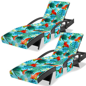 Ruikyhom lounge chair towel cover with floral print, 85x30 inches, for easy poolside spotting