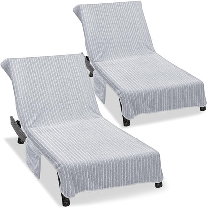 Ruikyhom lounge chair towel cover with left pocket keeps essentials close.