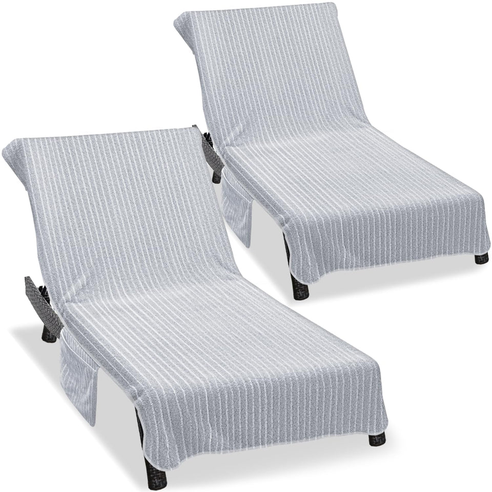 Ruikyhom lounge chair towel cover with left pocket keeps essentials close.