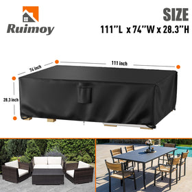 Ruimoy outdoor furniture cover made with waterproof 600D fabric.