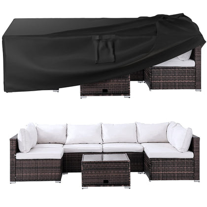 Ruimoy patio cover 111-in-long shields furniture from rain and sun.
