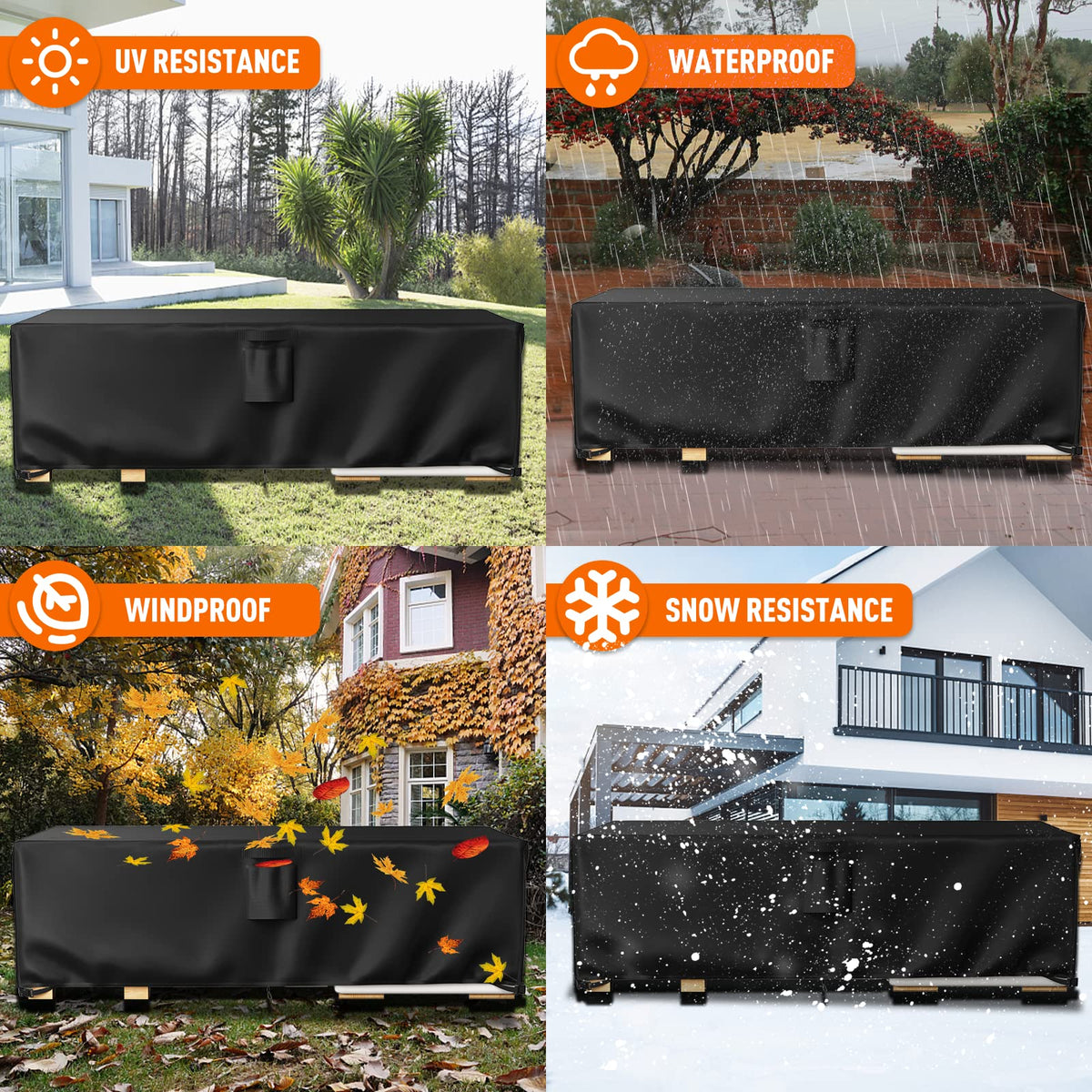 Ruimoy bottom cord latch keeps the cover snug during windy days