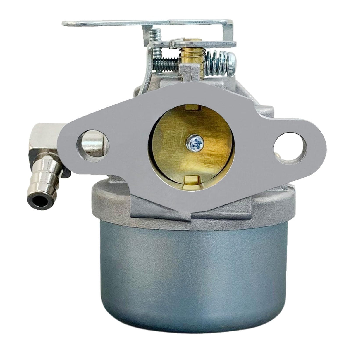 Ruixing 640084B carburetor installed on snow blower for winter readiness.
