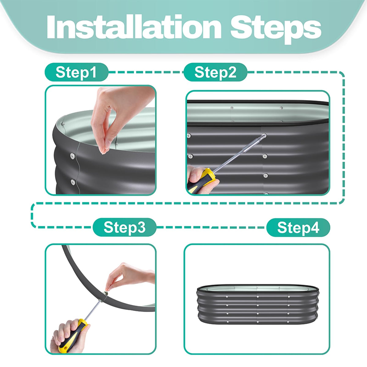 Includes gloves, screwdriver, screws, and wrench for quick, tool-assisted assembly.