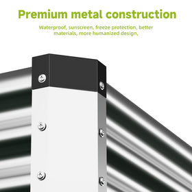 Rujkodvh silver finish planter boxes ideal for patios and herb gardens.