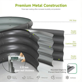 Thicker metal panels provide sturdiness and stability for outdoor use.