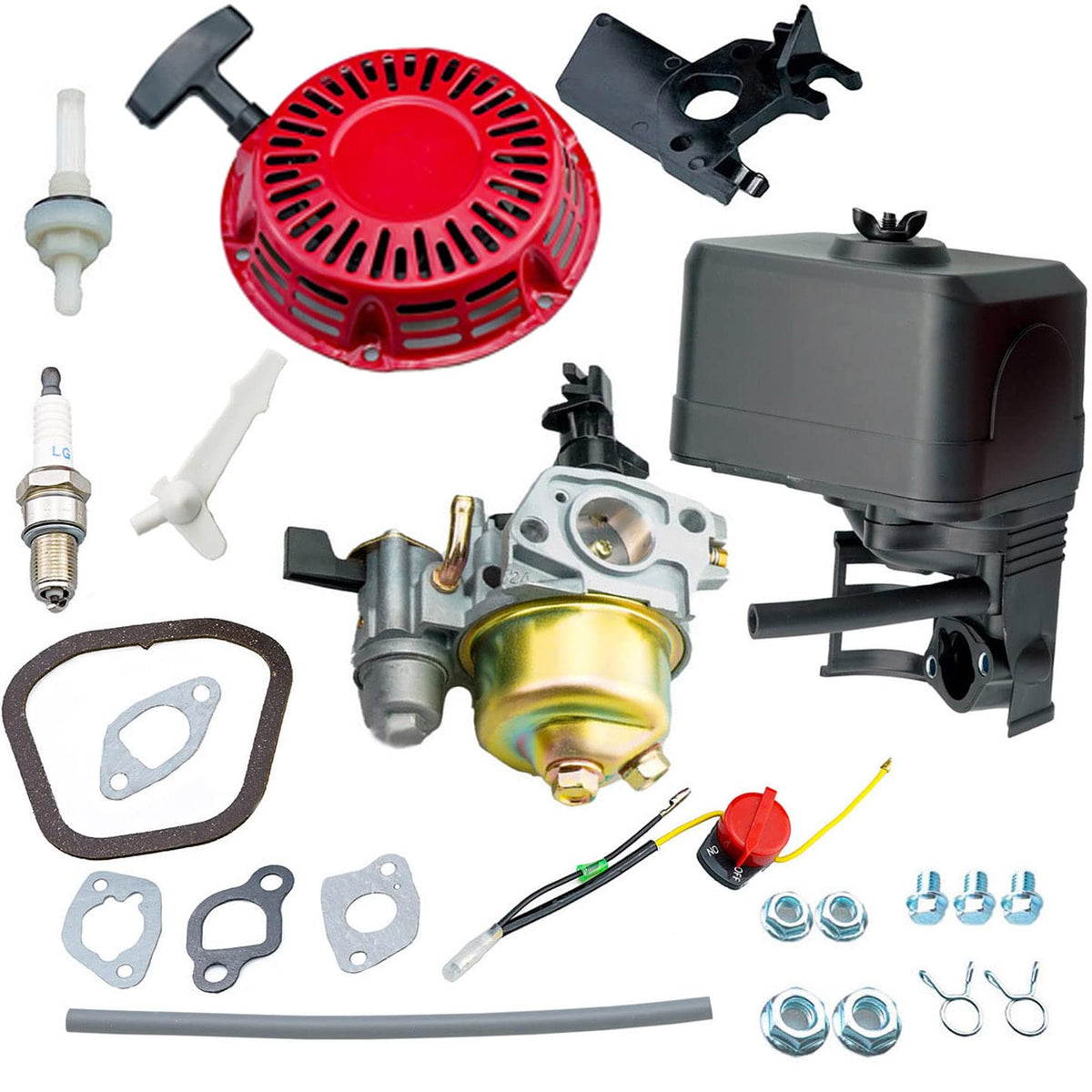 Ruma adjustable carburetor kit with air cleaner for GX160 and GX200 engines improves engine tuning.
