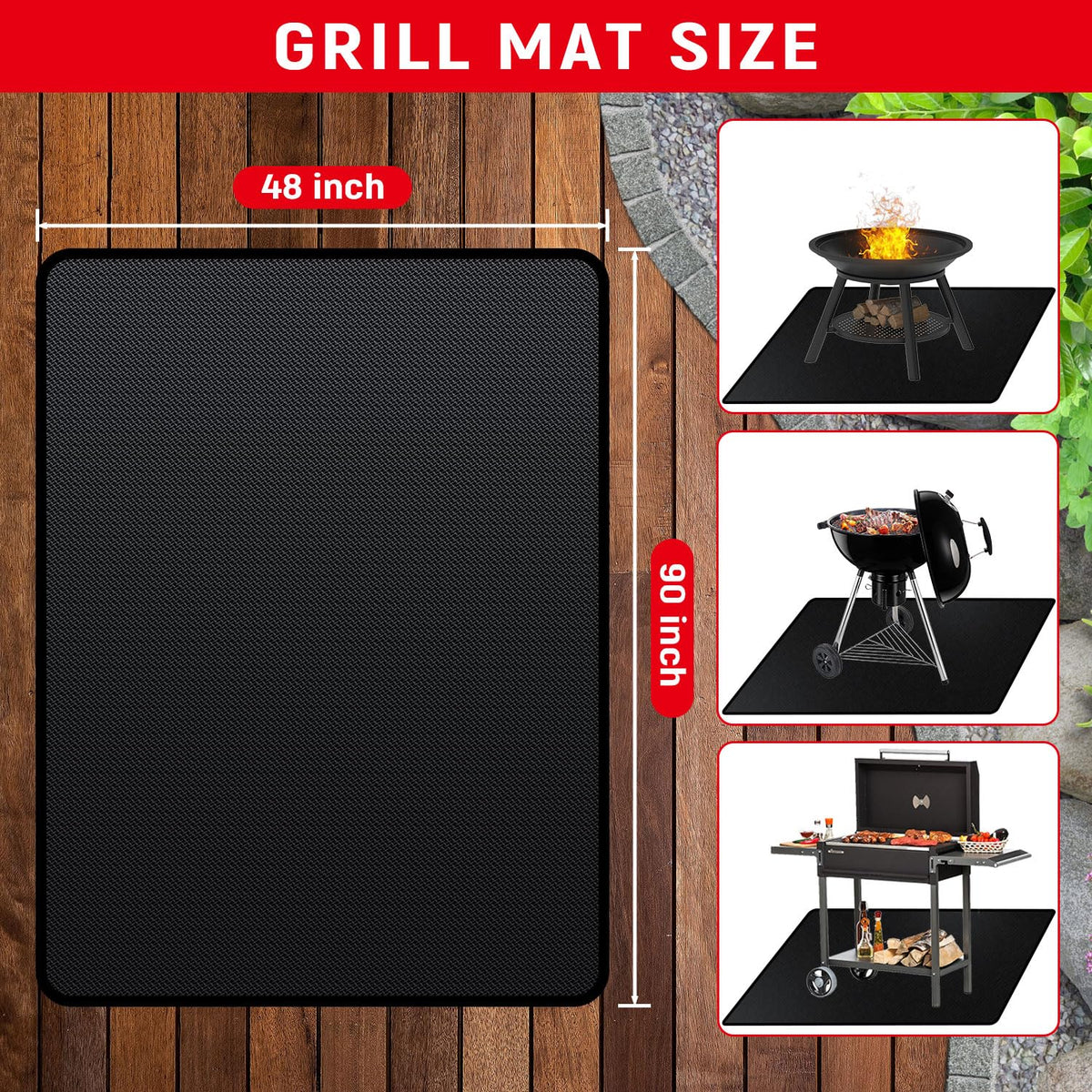 Rumlick portable foldable mat for camping and backyard cooking.