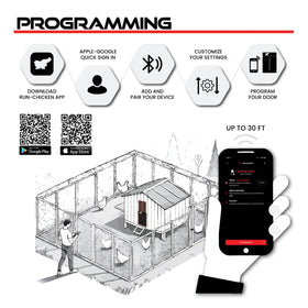 RUN-CHICKEN Door Eternal app control screen for scheduling doors.
