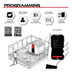 RUN-CHICKEN Door Giant anti-pinch sensor keeps birds safe during automated operation.