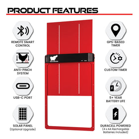 RUN-CHICKEN Door Giant app control demonstrates timer mode for flexible schedules.
