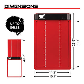 RUN-CHICKEN Door Giant predator-proof locking helps protect ducks and turkeys at night.