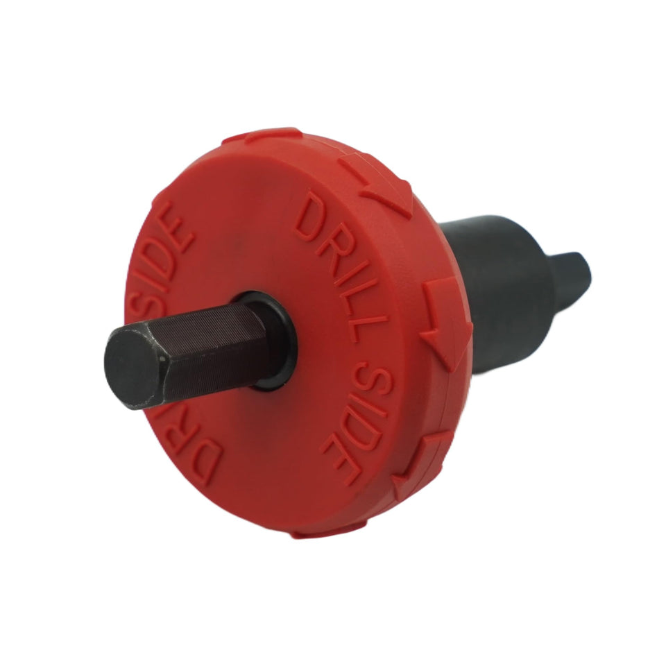 Runfider Jump Starter Drill Adapter close-up shows sturdy alloy construction for rugged use.