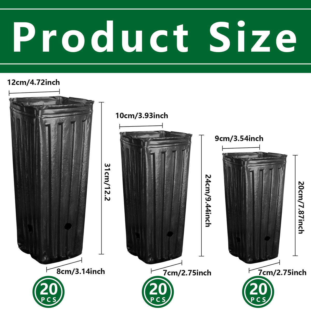 RunNico deep pot 9-44h mid-size seedling pot for easy transplant.