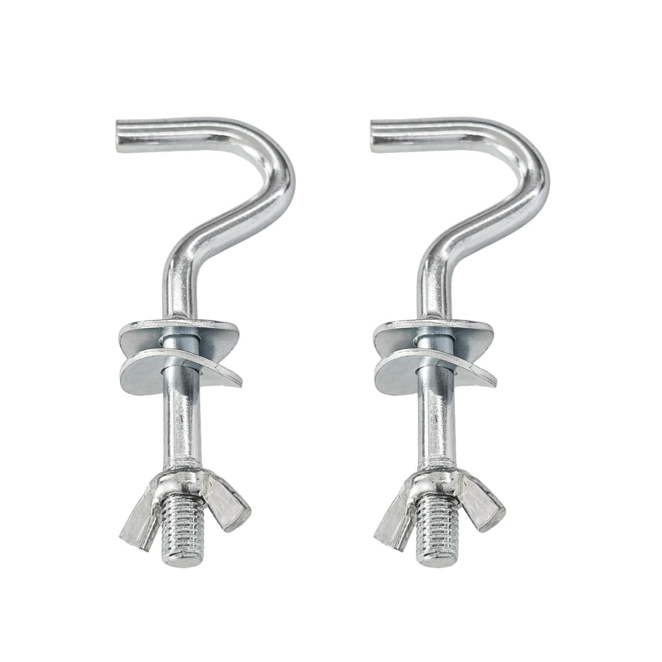 Runseaway hammock hooks close-up showing 3/8 inch diameter for strong outdoor mounting