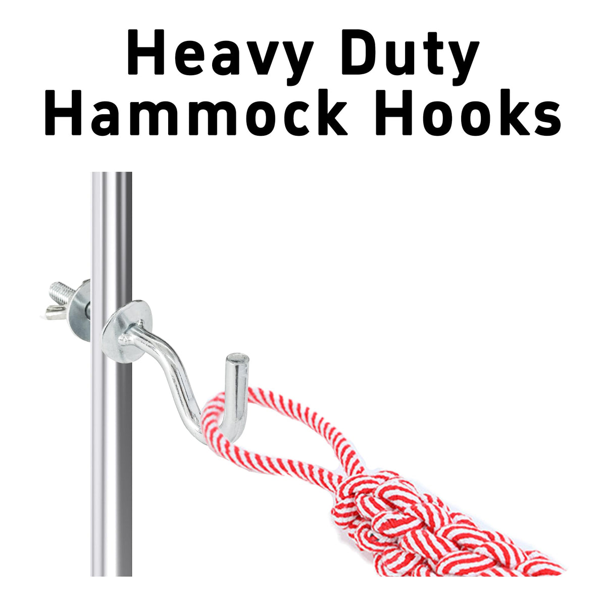 Runseaway hammock hooks with mounting hardware enabling quick installation