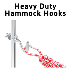 Runseaway hammock hooks with mounting hardware enabling quick installation