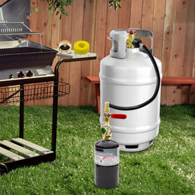 Runtticoon outdoor refill setup for camping and grilling