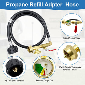 Runtticoon 3 ft propane extension hose for convenient outdoor refills