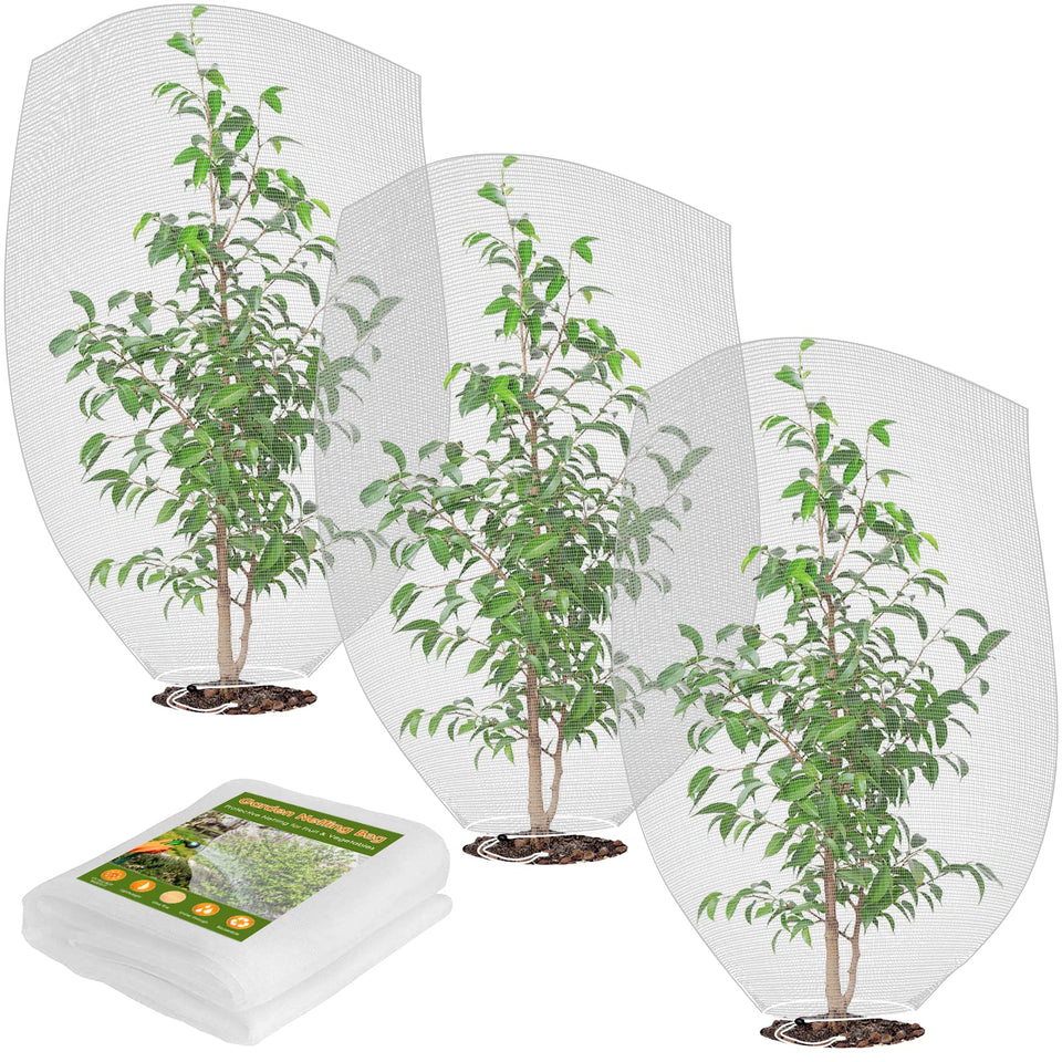 Ruolan mesh plant cover over tomatoes showing bird protection and airflow