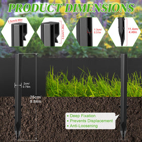 Ruppence 20-pack black stakes ready for garden projects