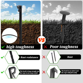 Ruppence anchor stakes for weed fabric and fencing in gardens.