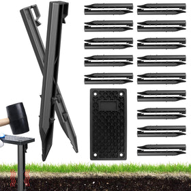 Ruppence garden stake with clip for secure fencing and edging