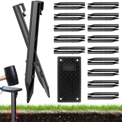 Ruppence garden stake with clip for secure fencing and edging