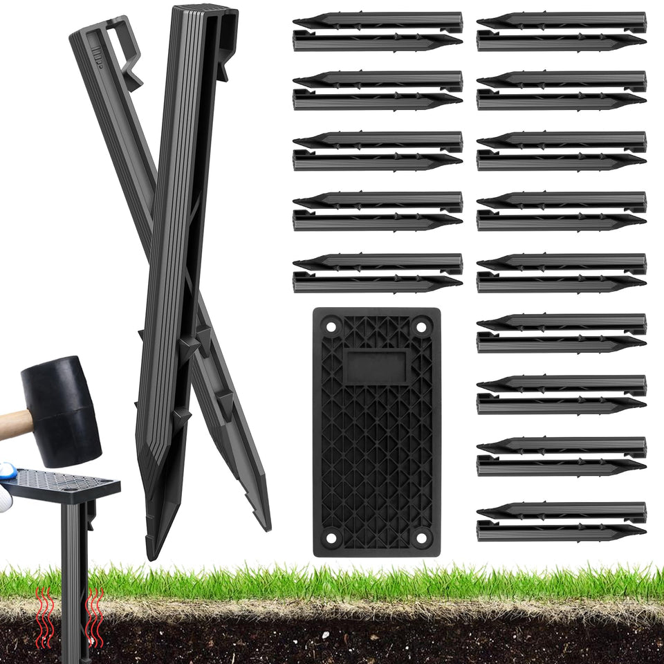 Ruppence garden stake with clip for secure fencing and edging