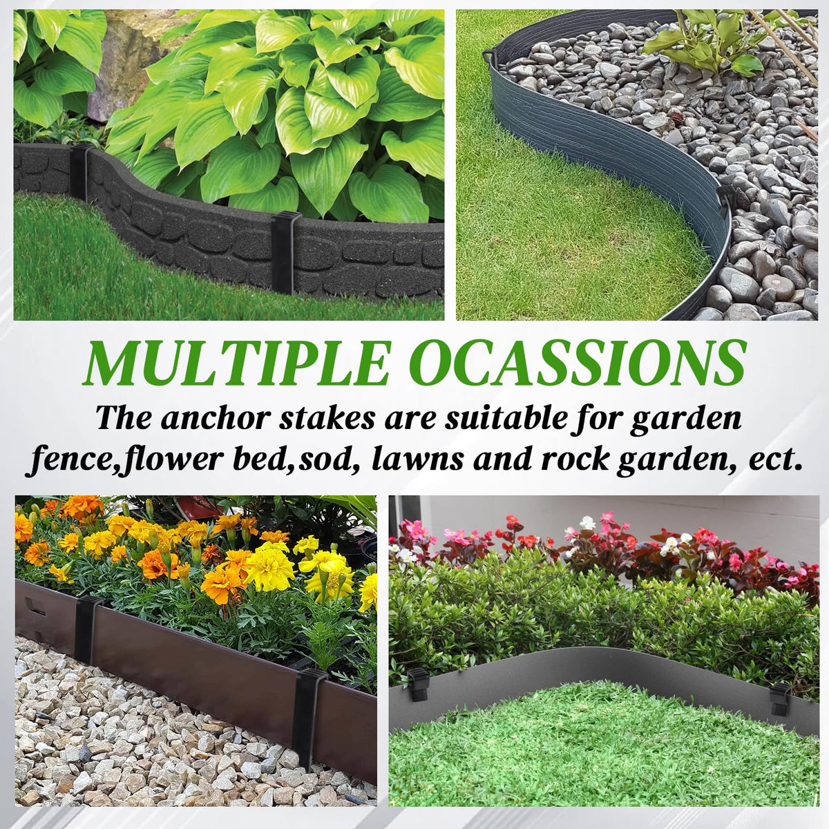 Ruppence heavy-duty plastic stakes resist weather and wear.