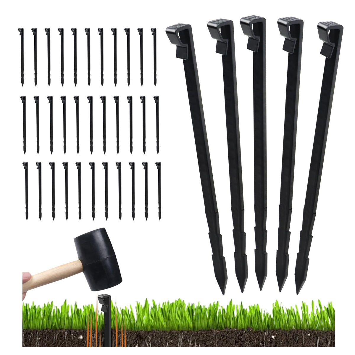 Ruppence landscape edging anchor stake, 8.5 inches, stabilizes lawn borders.