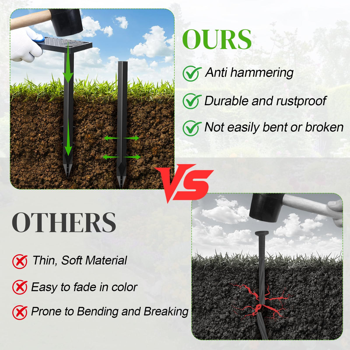 Ruppence landscape edging stake thickened plastic for durable edging