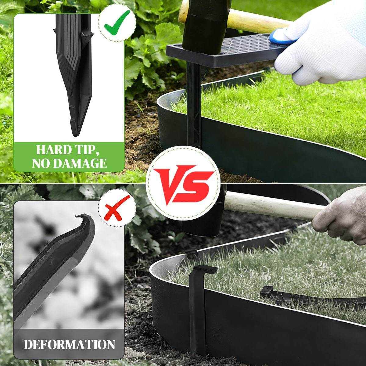 Ruppence stake top anti-slip texture for easier hammering