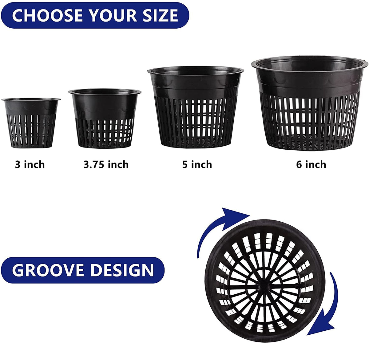 RURAL GROW durable reusable pot compatible with clay pebbles and lava rock media
