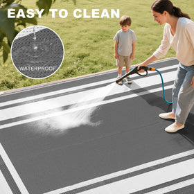 RURALITY easy-clean rug can be wiped clean after outdoor use