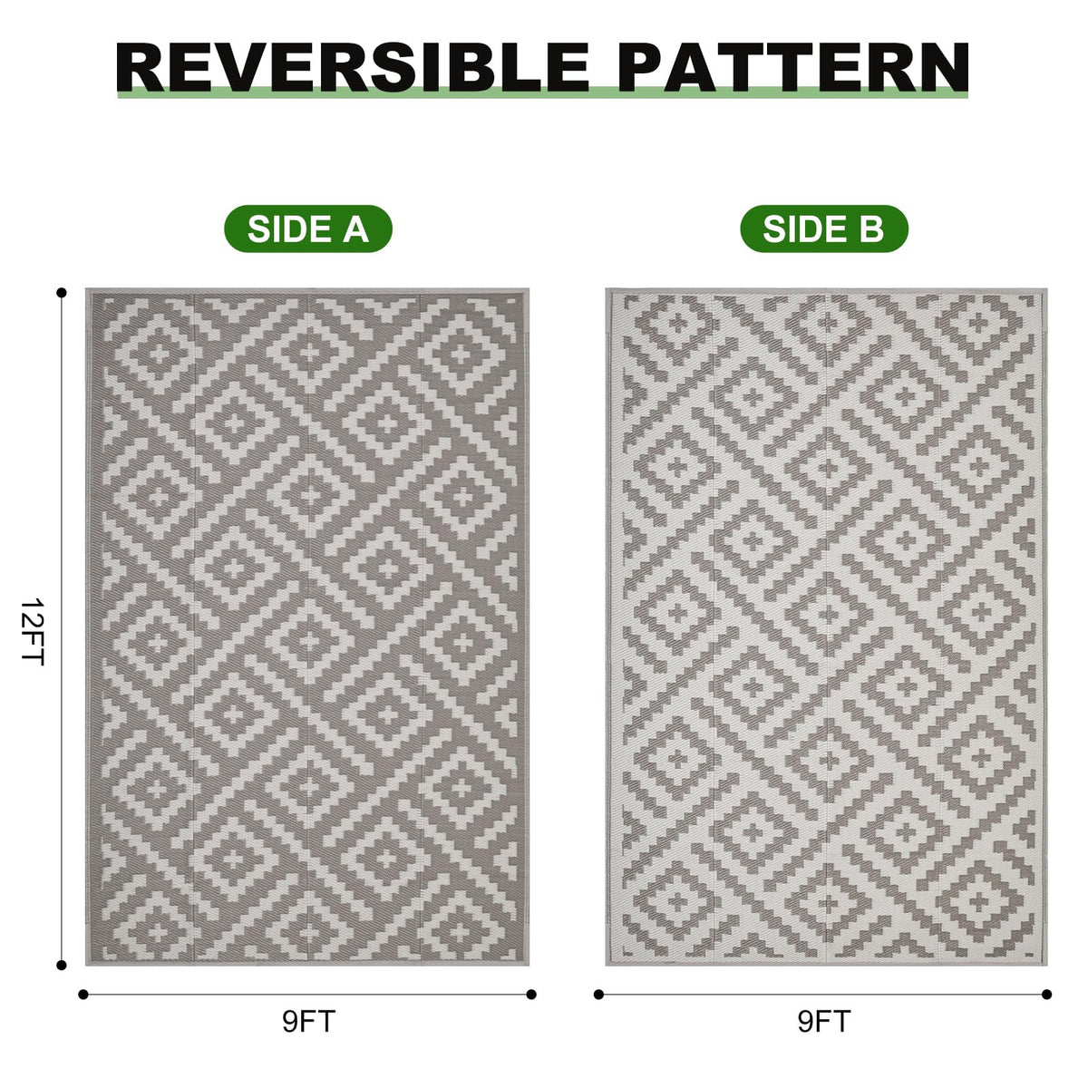 RURALITY lightweight foldable rug easy to pack for travel and storage