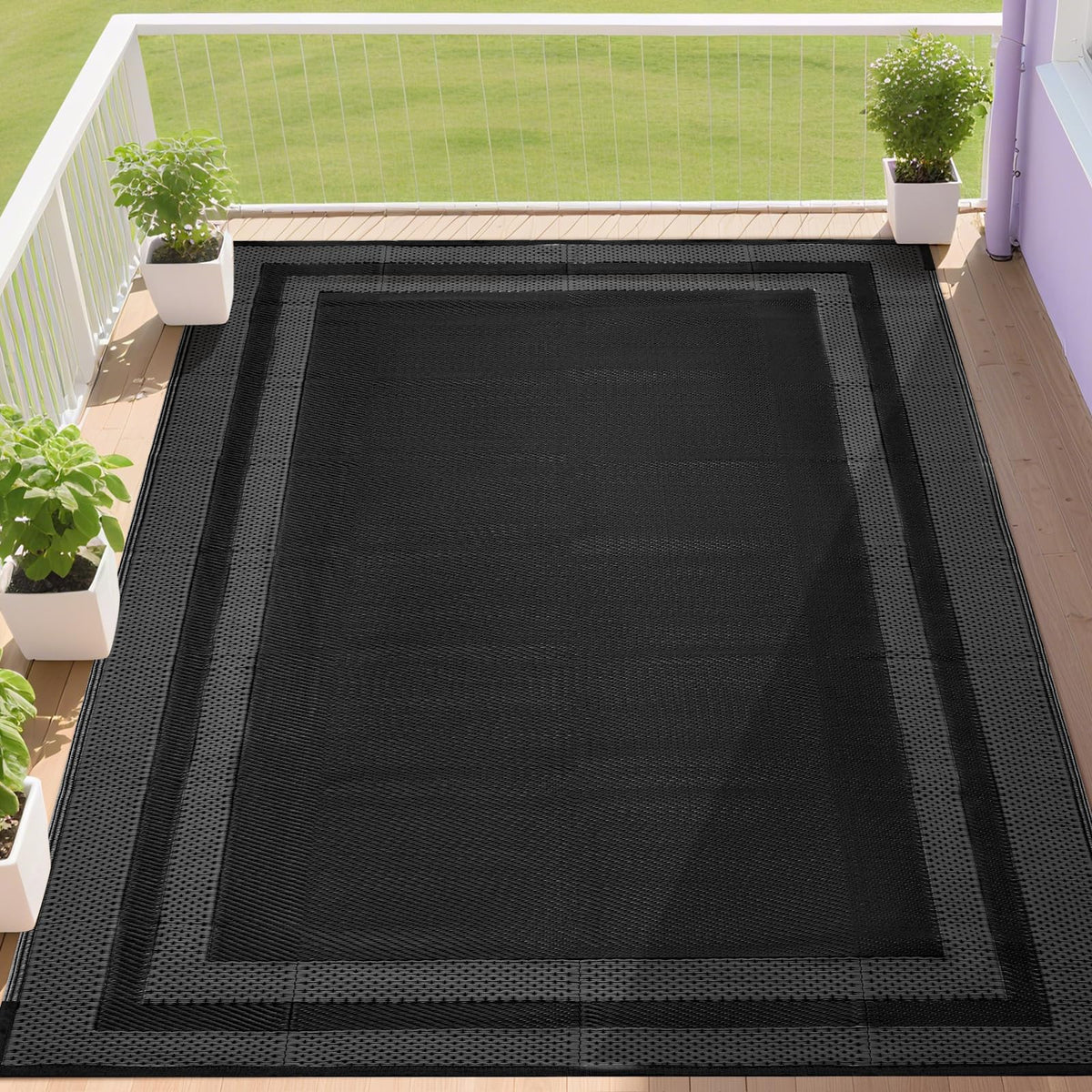 RURALITY outdoor rug 5x8 waterproof for patios and decks, durable for outdoor use