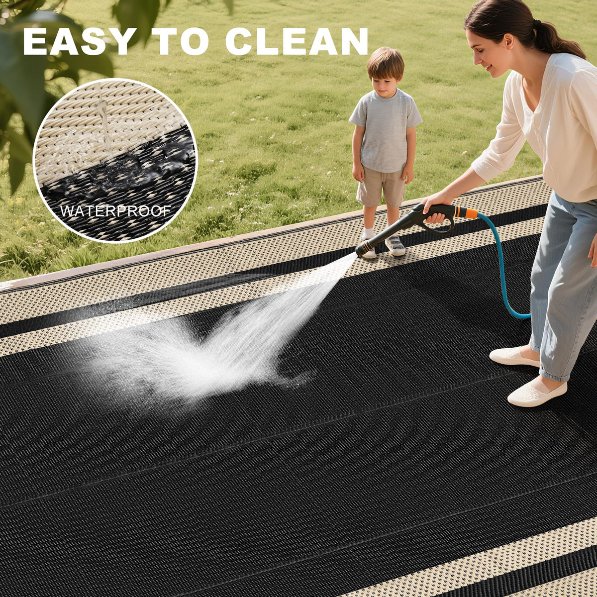 RURALITY easy-clean surface wipes down after outdoor gatherings