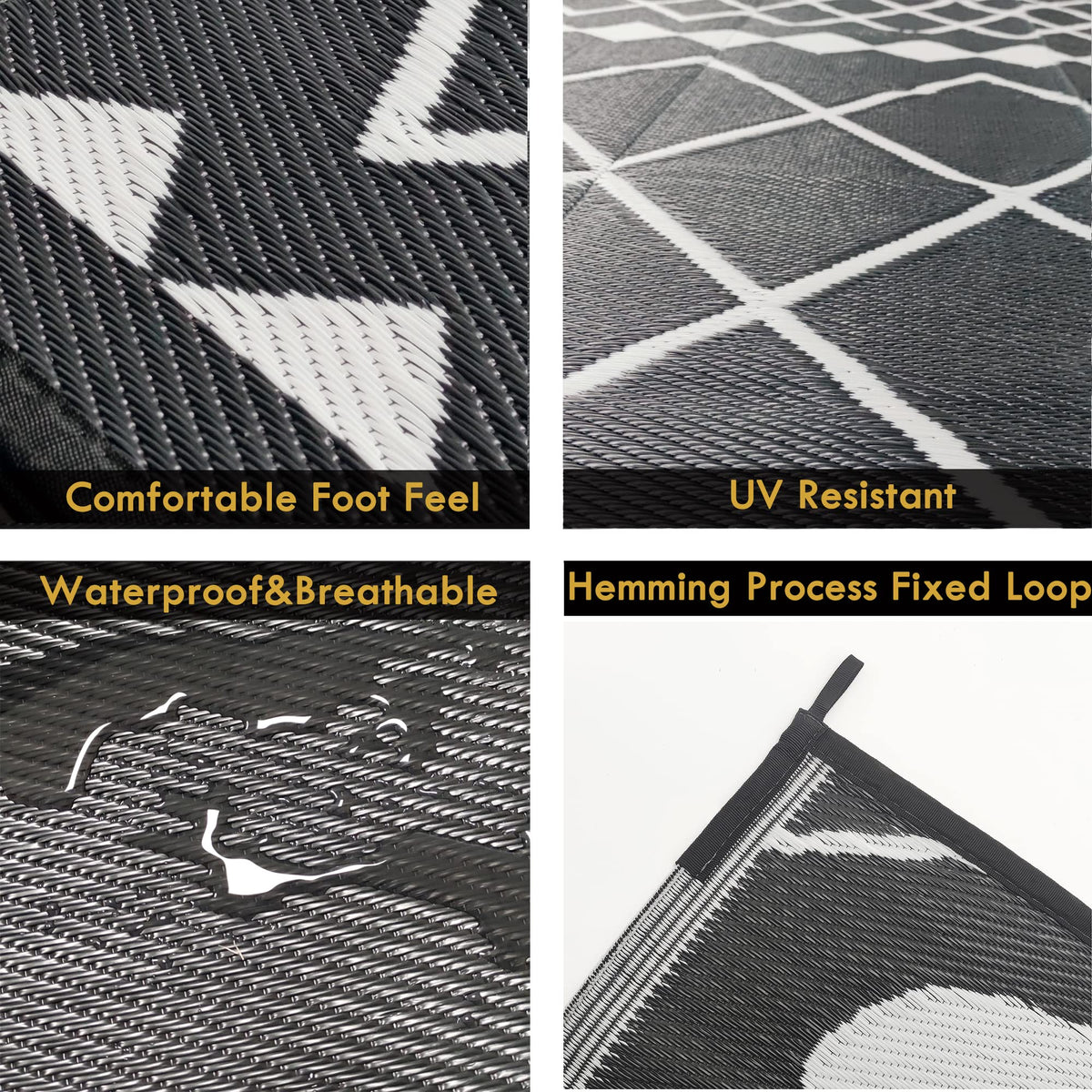 RURALITY lightweight rug rolls up for easy camping storage.